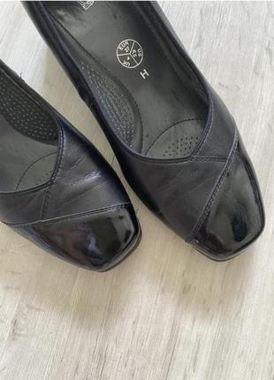Туфли квадратный носок кожа кожаные черные на каблуке3 фото