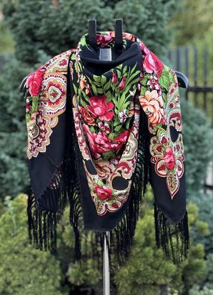 Большой яркий платок этно стиль с орнаментом