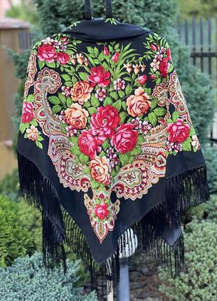 Большой яркий платок этно стиль с орнаментом