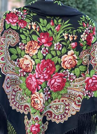 Большой яркий платок этно стиль с орнаментом