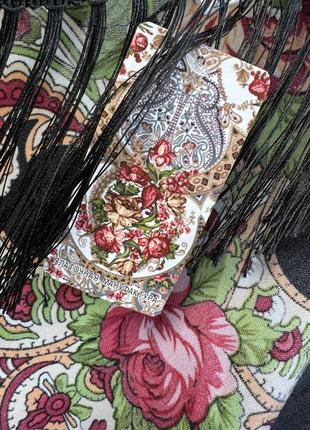 Большой яркий платок этно стиль с орнаментом