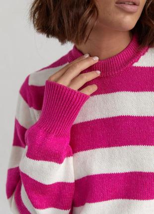 В'язаний джемпер oversize в смужку 3