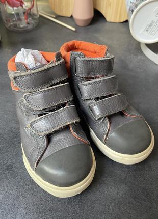 Високі кеди, сірі з оранжевими вставками