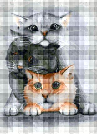 Алмазна мозаїка "маленькі улюбленці" ідейка amo7134 30х40 см