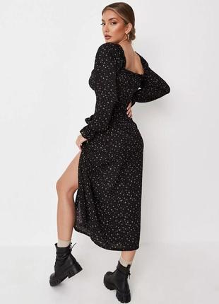 Распродажа платья missguided миди asos на линии пуговиц с мелким цветочным принтом