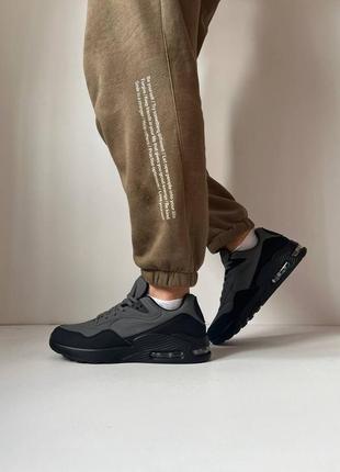 Классические мужские кроссовки серо-черные4 фото
