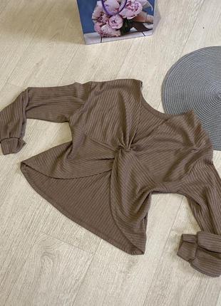 Трикотажка кофтинка беж shein