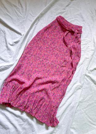 Розовая юбка-миди в цветочный принт river island вискоза