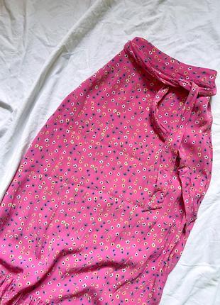 Розовая юбка-миди в цветочный принт river island вискоза6 фото