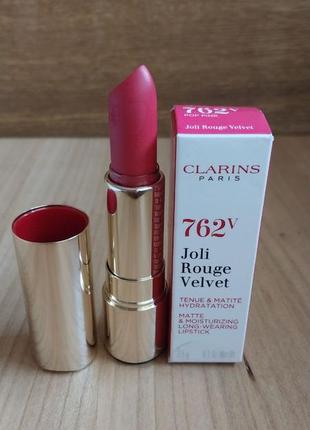 Clarins joli rouge velvet помада для губ 
762v pop pink