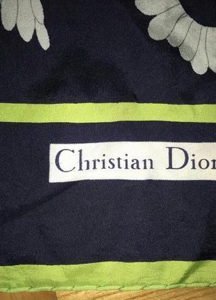Christian dior шелковый винтажный платок!3 фото