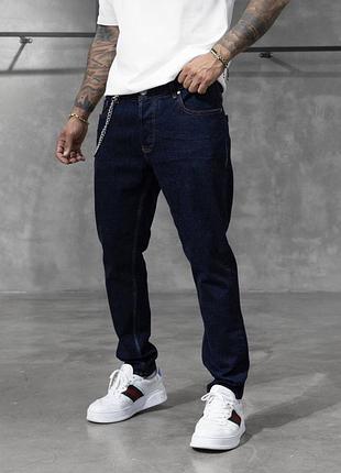 Чоловічі джинси мом темно сині / якісні чоловічі джинси для повсякденного носіння