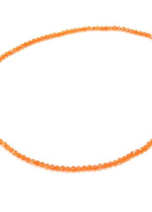 Ожерелье кошачий глаз оранжевый , грань