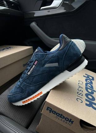 Мужские кроссовки reebok classic m dark blue white  ⁇  smb