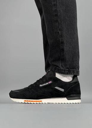 Мужские кроссовки reebok classic m black white  ⁇  smb