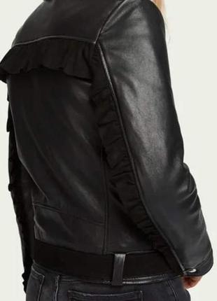 Женская кожаная куртка косуха scotch &amp; soda черного цвета4 фото