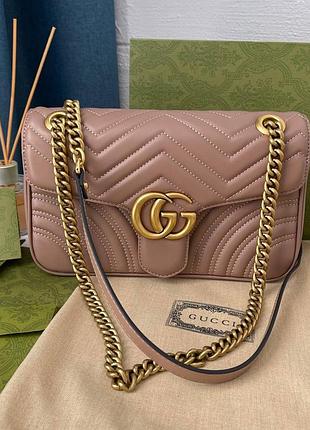 Сумка гуччи gucci mormont gg coffee