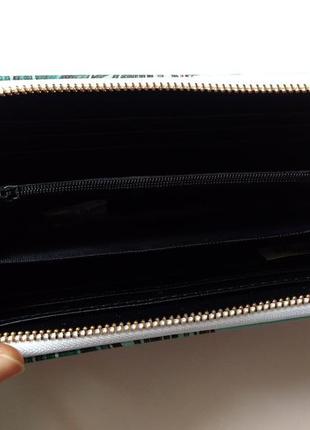Новий бомбезний великий довгий гаманець з рожевим фламінго, гаманець на блискавці8 фото