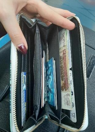 Новий бомбезний великий довгий гаманець з рожевим фламінго, гаманець на блискавці9 фото