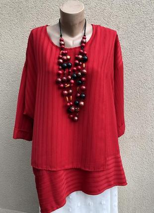 Червона блуза,кофточка,сорочка асиметрична,віскоза,великий розмір5 фото