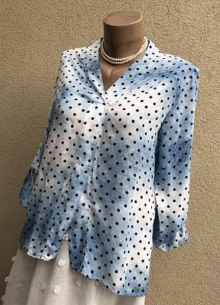 Штапельная блуза,рубаха выборка,в горохи,вискоза,этно бохо стиль,