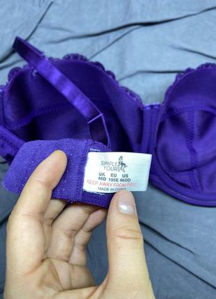 Идеальный фиолетовый кружевной сексуальный секси бюстгальтер лифчик с паролоновими чашками без пушапа с косточками чашка d f g h6 фото