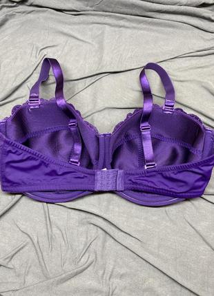 Идеальный фиолетовый кружевной сексуальный секси бюстгальтер лифчик с паролоновими чашками без пушапа с косточками чашка d f g h4 фото