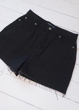 Шорты женские джинсовые классические boohoo черные4 фото