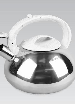 Чайник зі свистком 3.0 л із неіржавкої сталі maestro mr-1317 чайник для індукційної плити чайник газовий3 фото