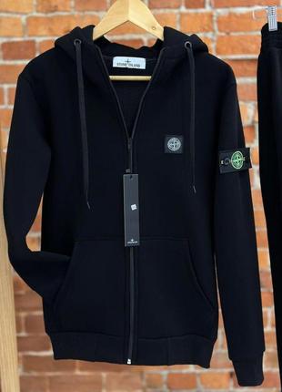 Кофта женская зимняя stone island теплая на флисе бирюзовая | зиппер утепленный стон айленд6 фото