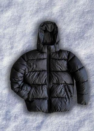 Пуховик чоловічий зимовий з капюшоном as зима до -20 * с чорна | куртка чоловіча зимова з капюшоном тепла