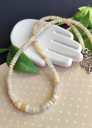 Натуральний ефіопський опал. намисто з натурального ефіопського опалу .намисто чокер вогненний  опал .індія.