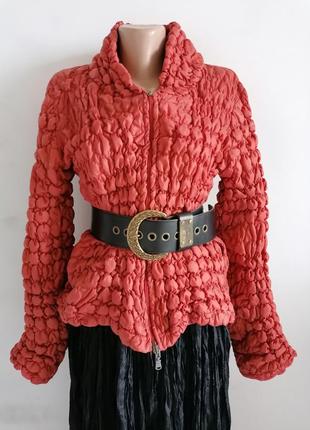 👜стьобана дута куртка теракотового відтінку 👜коротка куртка👜італія