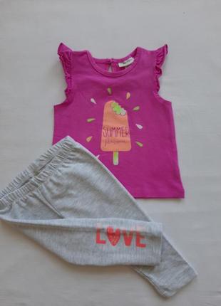 Комплект майка  и лосины для девочки р 62\68