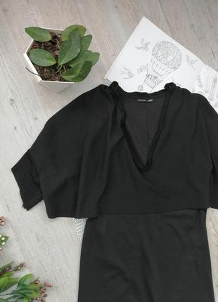 Вечернее черное платье интересного кроя zara3 фото