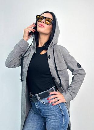 ❣️ женское пальто с капюшоном кашемир кардіган5 фото