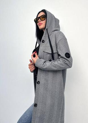 ❣️ женское пальто с капюшоном кашемир кардіган6 фото