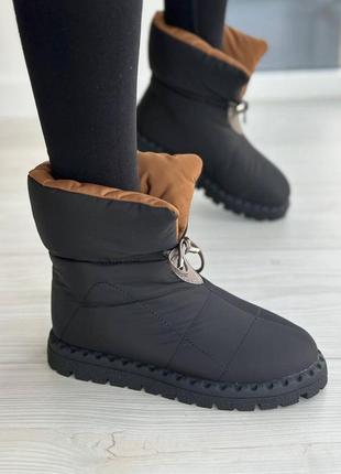 Мега класні стильні утеплені натуральним хутром дутики 36-41