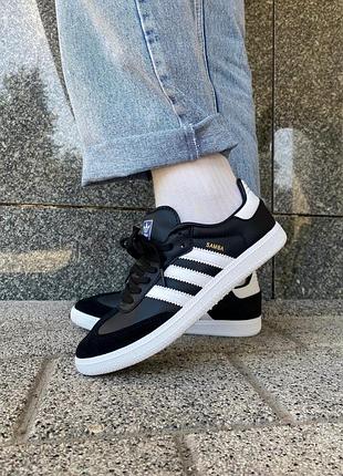 Adidas samba black white, кросівки жіночі адідас самба, кроссовки адидас самба женские, кроссовки женские чёрные