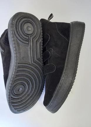 Ботинки , полусапожки женские чёрные на липучках замшевые6 фото
