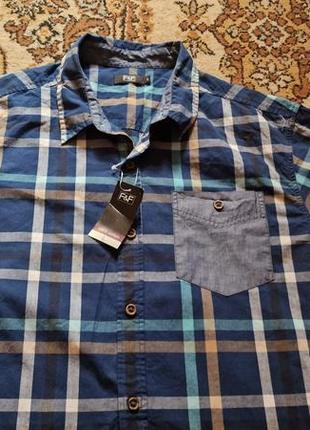 Фирменная английская хлопковая рубашка рубашка рубашка f&amp;f,новая с бирками, размер l.3 фото