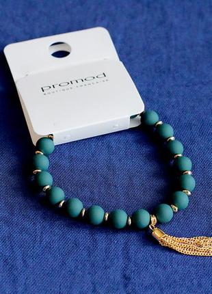 Браслетик с бирюзовыми бусинами