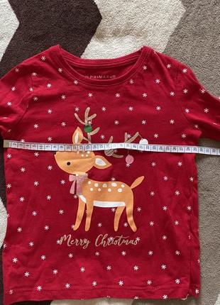 Новый праздничный лонгслив primark 2-3 4