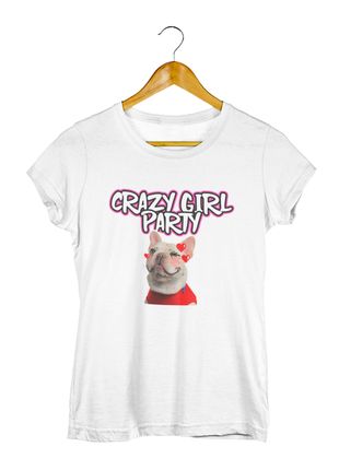 Футболка с принтом для девичника "песик с сердцами" push it