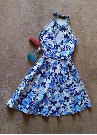 Красивое нежное фактурное качественное платье с пышной юбкой цветочный принт4 фото