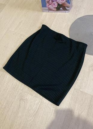 Юбка спідниця new look принт гусяча лапка