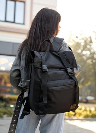 Женский рюкзак ролл sambag rolltop zard черный оксфорд1 фото