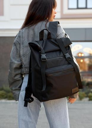 Жіночий рюкзак ролл sambag rolltop zard чорний оксфорд3 фото