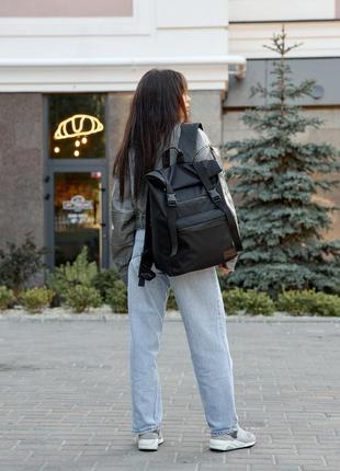 Женский рюкзак ролл sambag rolltop zard черный оксфорд6 фото