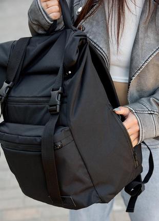 Жіночий рюкзак ролл sambag rolltop zard чорний оксфорд10 фото